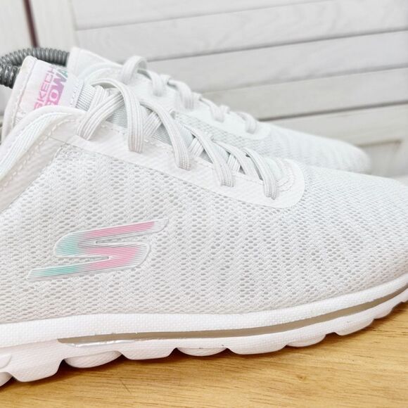 Skechers Go Walk Mesh Slip On Sneakers White Zebra Pink Womens 11 SN124779 - Picture 7 of 12